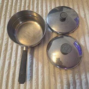 Revere Ware Vintage Copper Bottom Pot 2 Lids